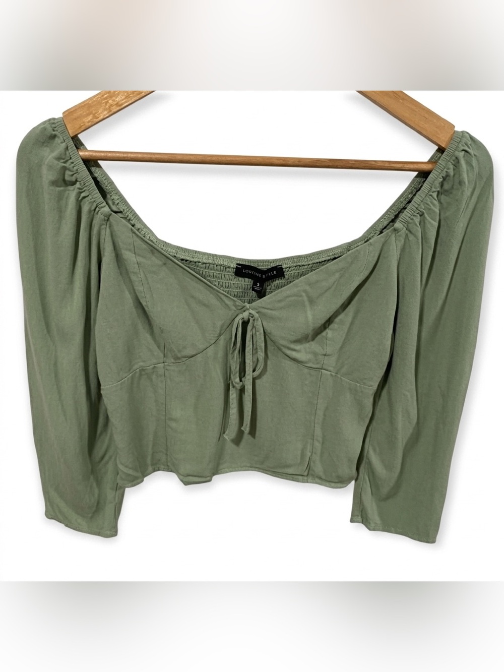 Kendall & Kylie Women’s Sage Green Cottagecore Style Blouse Size Small